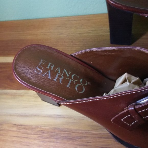 FRANCO SARTO Brown Leather Mules - 7.5 M - Picture 4 of 11